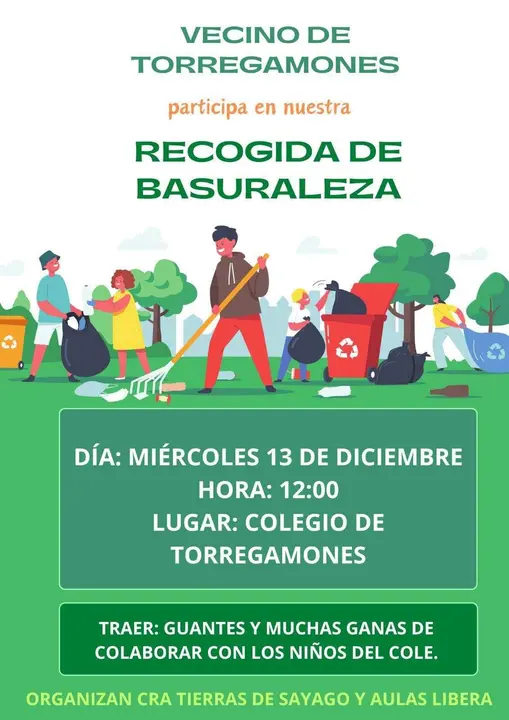 recogida de basuraleza en Torregamones