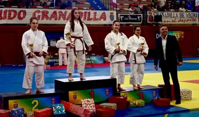podio de la copa de españa de judo