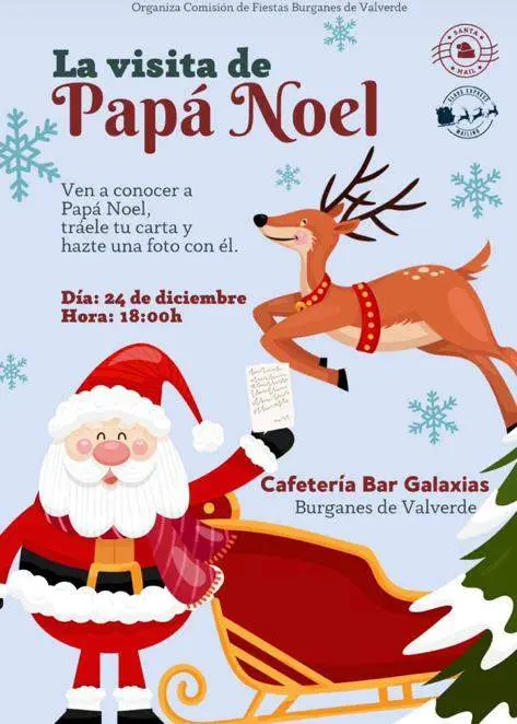 visita de Papá Noel en Burganes de Valverde