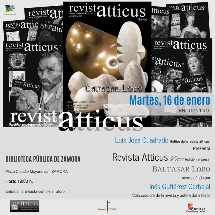 16-01-2024. [Biblioteca Pública de Zamora]. Presentación Revista Atticus. Baltasar Lobo - RRSS