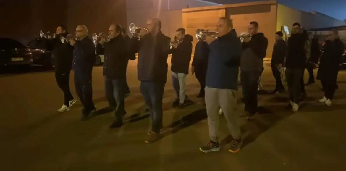 Banda de la Cofradía de Jesús Nazareno ensayando