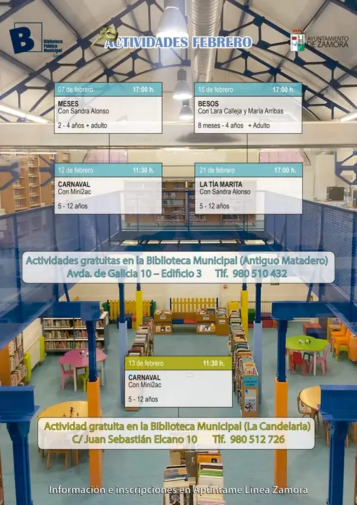 Actividades febrero bibliotecas