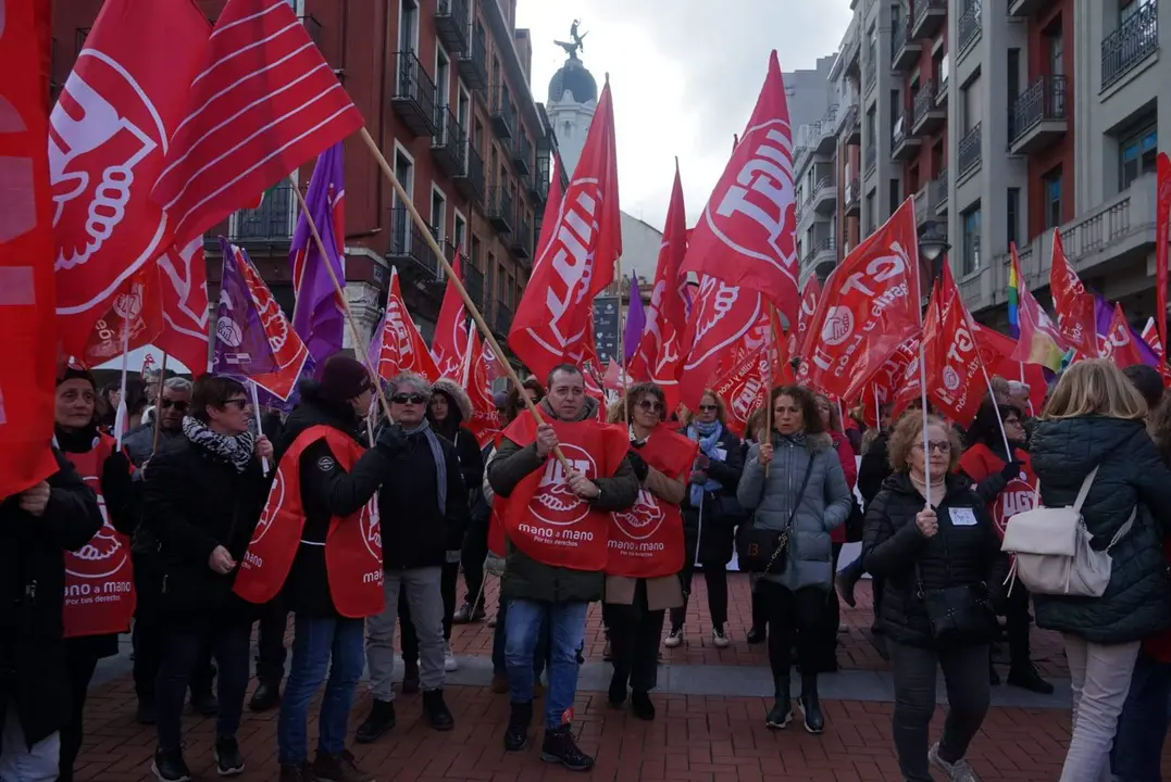 UGT Zamora en la manifestación de hoy en Valladolid. Imagen cedida