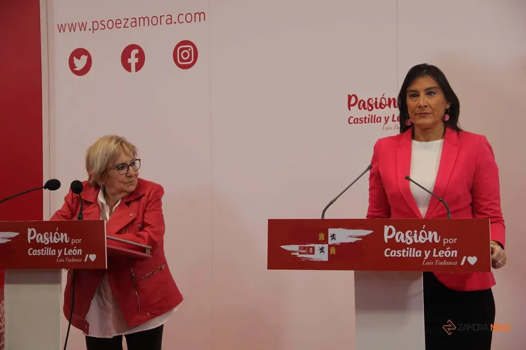  La secretaria de Organización del PSOECyL y procuradora por Zamora, Ana Sánchez, analiza, junto a la procuradora socialista por Zamora, Inmaculada García, la situación agraria de CyL _2