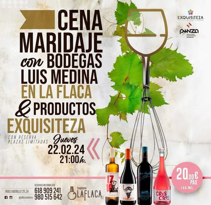 cena maridaje. Taberna la Flaca