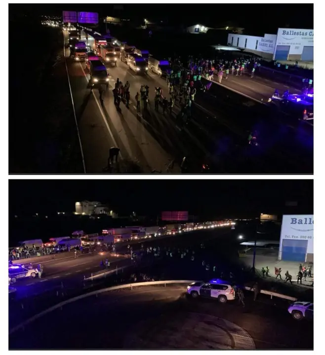 manifestación nocturna sector primario A6