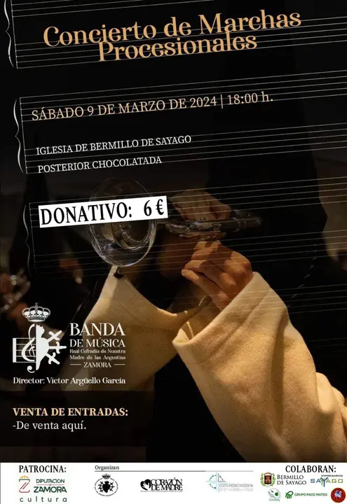 Cartel concierto de Marchas de Semana Santa en Bermillo de Sayago