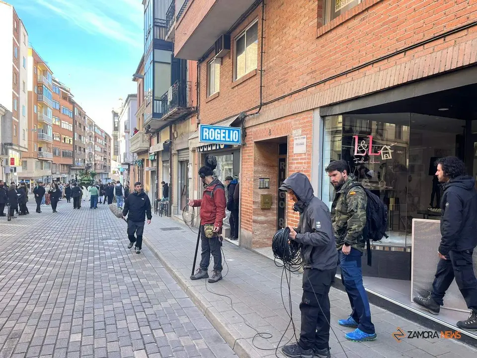 Rodaje Soy Nevenka por la calle del Riego