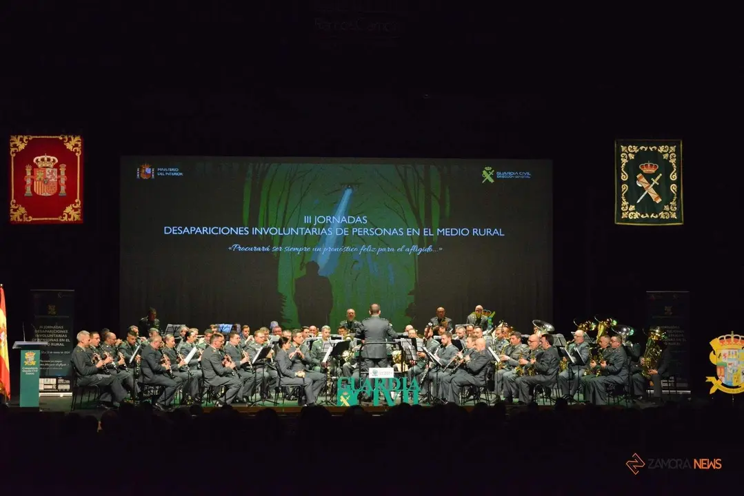 Concierto de la Unidad de Música de la Guardia Civil durante la clausura de las Jornadas sobre Desapariciones Involuntarias de Personas en el Medio Rural