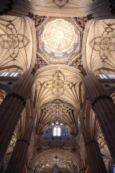 2019-04-05.- Nueva iluminación ornamemntal interior de la Catedral Nueva (Salamanca)