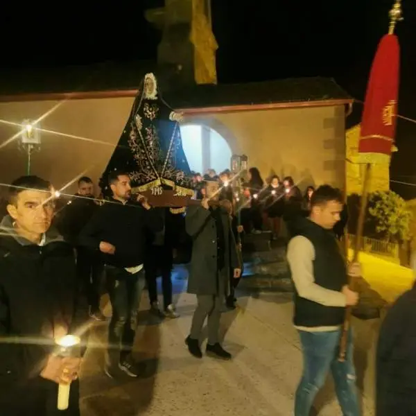 Procesión de la Virgen de la Soledad en Bercianos. Imagen diócesis