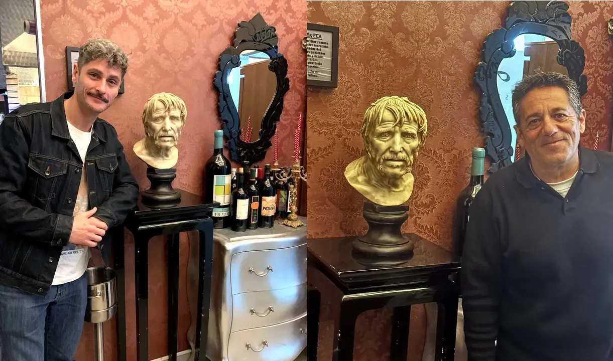 Antonio Pagudo y Pepón Nito disfrutan de la comida del restaurante Ágape