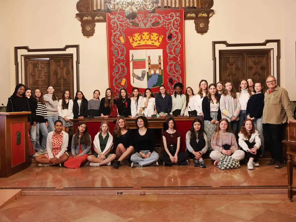 estudiantes francesesas en el Ayuntamiento de Zamora