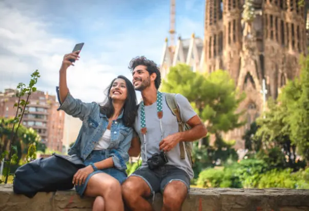 Turistas en Barcelona. Imagen de archivo