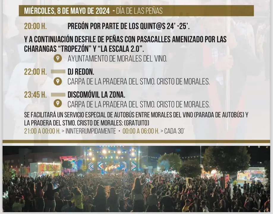 Programa de fiestas Morales del Vino 8 de mayo
