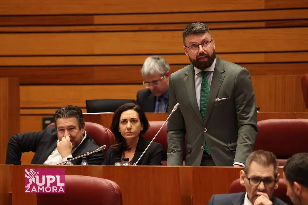 El procurador de UPL, José Ramón García, en las Cortes de CyL