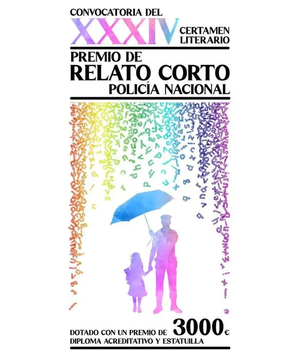 Cartel XXXIV edición del “Premio de Relato Corto Policía Nacional”