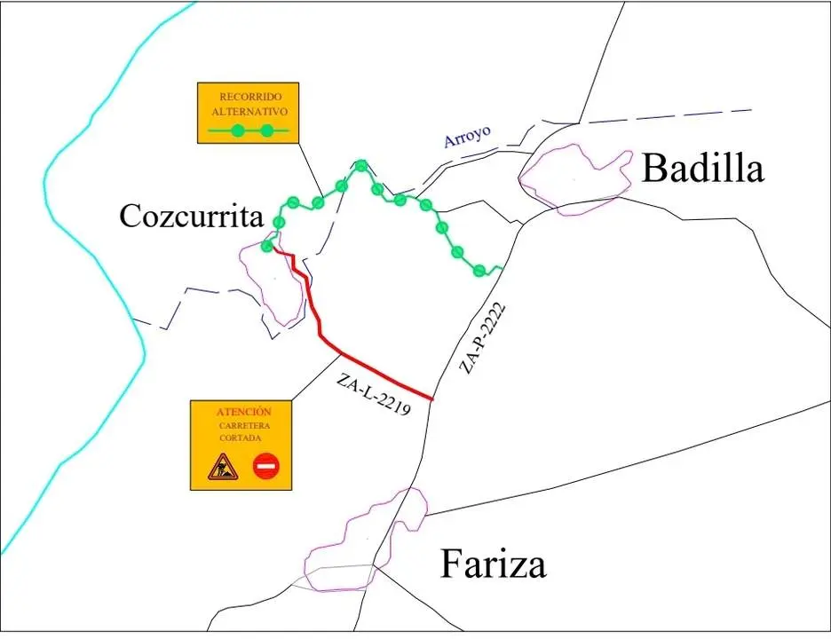 corte carretera Cozcurrita