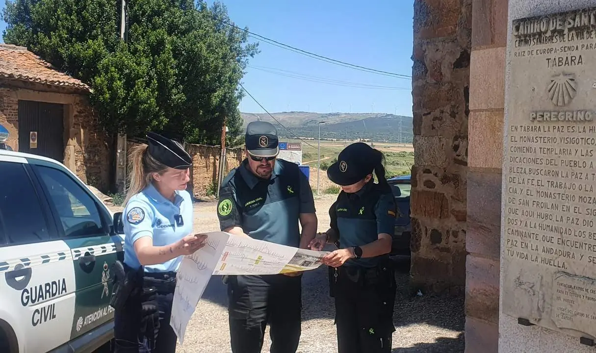 Policías extranjeras se unen a la Guardia Civil en la vigilancia del Camino de Santiago en Zamora