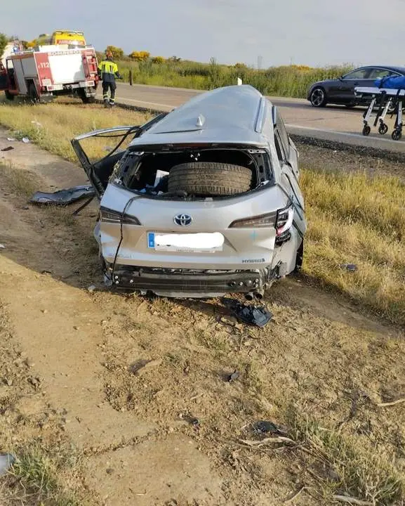 Accidente en Villalobos. Fotografía: Diputación de Zamora