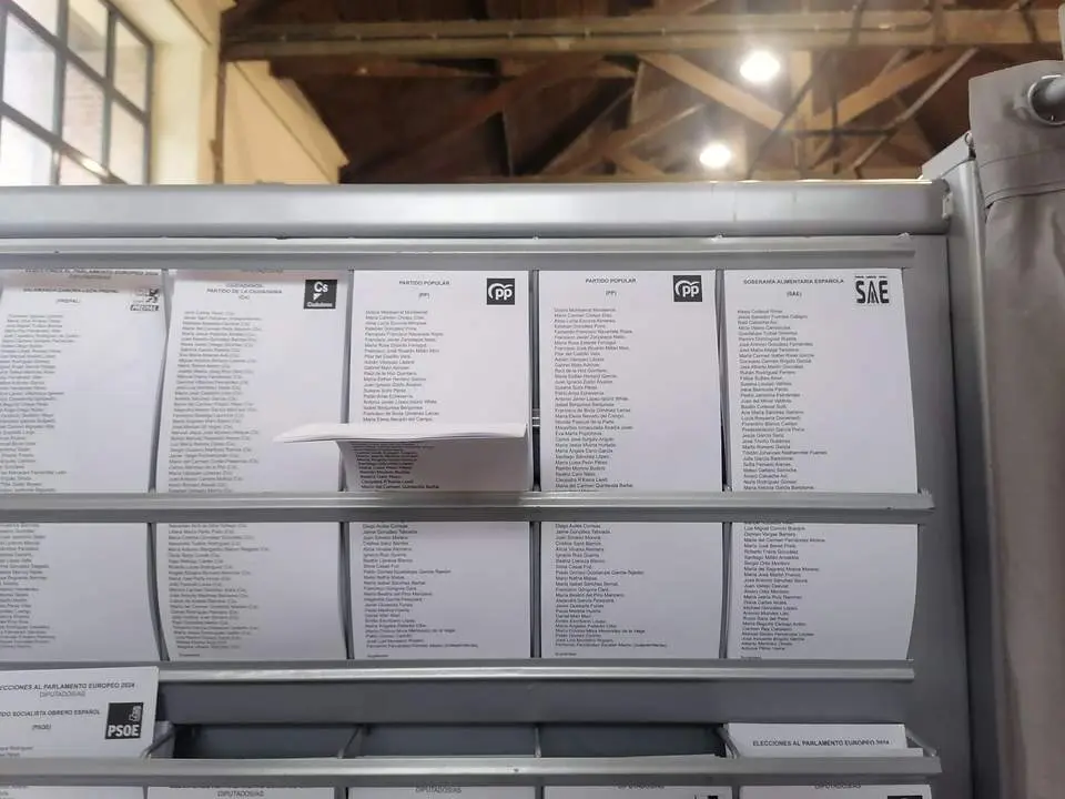 papeletas elecciones europeas 9J. imagen cedida