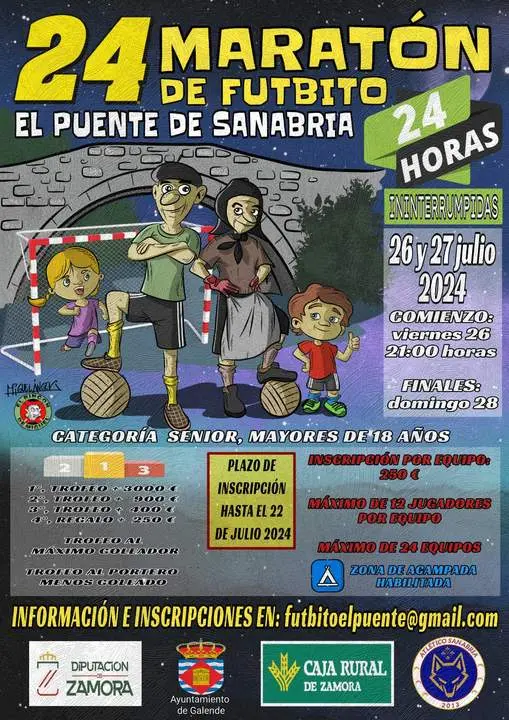Cartel del 24 Maratón de Futbito de El puente de Sanabria