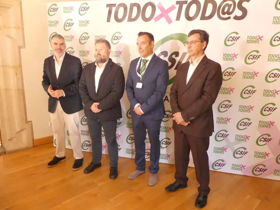 Benjamín Castro, Javier Jordán, Juanjo Banciella, Hipólito Riesco. CSIF