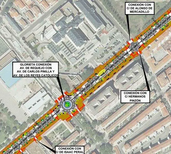 Mapa obras humanización avenida de Requejo