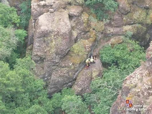 Imagen del rescate en Montealegre. Fotografía: 112 CyL