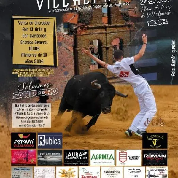 Cartel exhibición de cortes, quiebros y saltos benéfica a favor de la iglesia de Villalpando