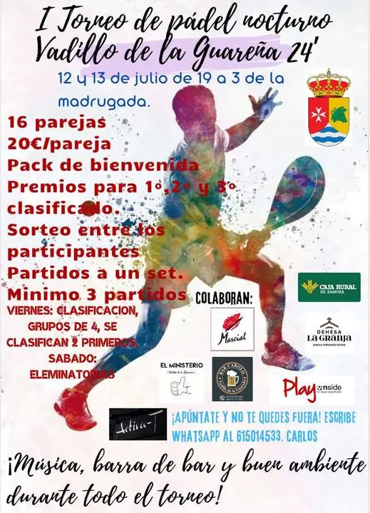 cartel pádel Vadillo de la Guareña