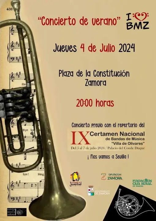 cartel concierto banda de música