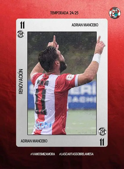 Adrián Mancebo renueva con el Zamora CF