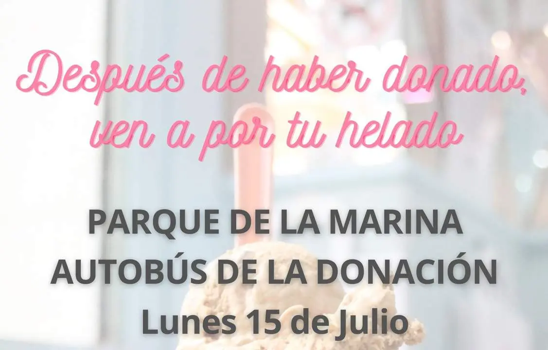 Helado gratis por donar sangre