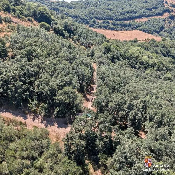 El grupo de rescate de la Junta de Castilla y León auxilia a una ciclista herida en La Pola de Gordón