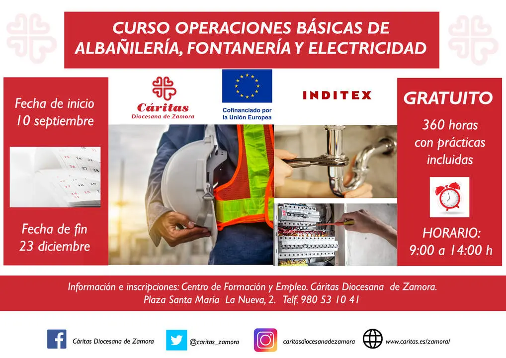 curso albañilería fontaneria y electricidad