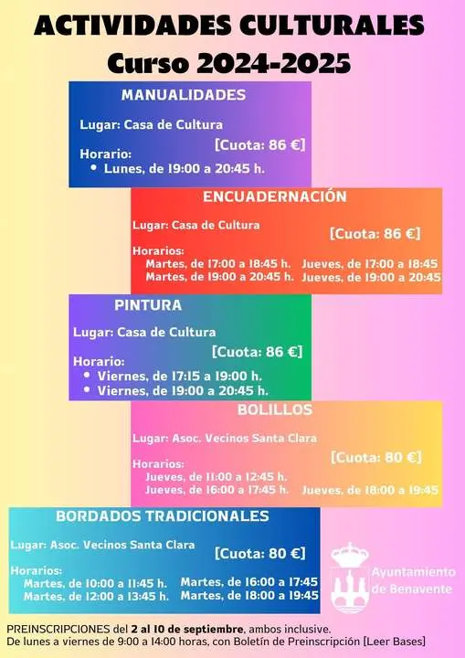 Cartel Actividades Culturales 20242025