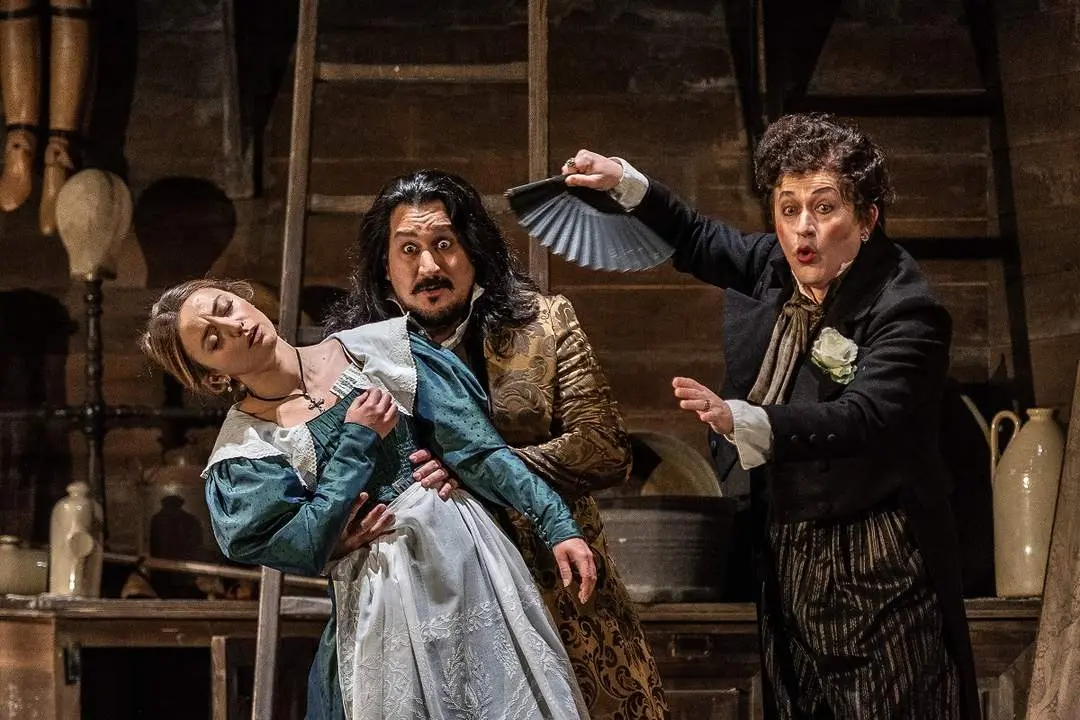The Marriage of Figaro by Mozart;
Royal Opera House;
Covent Garden;
London, UK;
6  January 2022

Figaro:- Riccardo Fassi;
Susanna - Giulia Semenzato;
Count Almaviva - Germán E. Alcántara; 
Countess Almaviva - Federica Lombardi;
Cherubino - Hanna Hipp;
Don Basilio - Gregory Bonfatti;
Marcellina - Monica Bacelli;
Gianluca Buratto - Bartolo;
Jeremy White - Antonio;
Alexandra Lowe - Barbarina;
Alasdair Elliott - Don Curzio;
Helen Withers - First Bridesmaid;
Miranda Westcott -Second Bridesmaid;

Conducted by Antonio Pappano;
Director - David McVicar;
Designer - Tanya McCallin;
Lighting designer - Paule Constable;
Movement director - Leah Hausman;

Photo © ROH by Clive Barda;