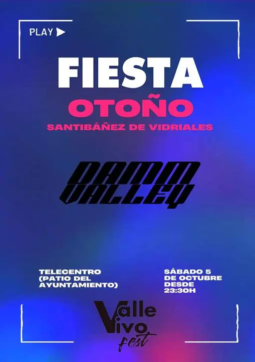 cartel fiesta de otoño Valle Vivo Fest