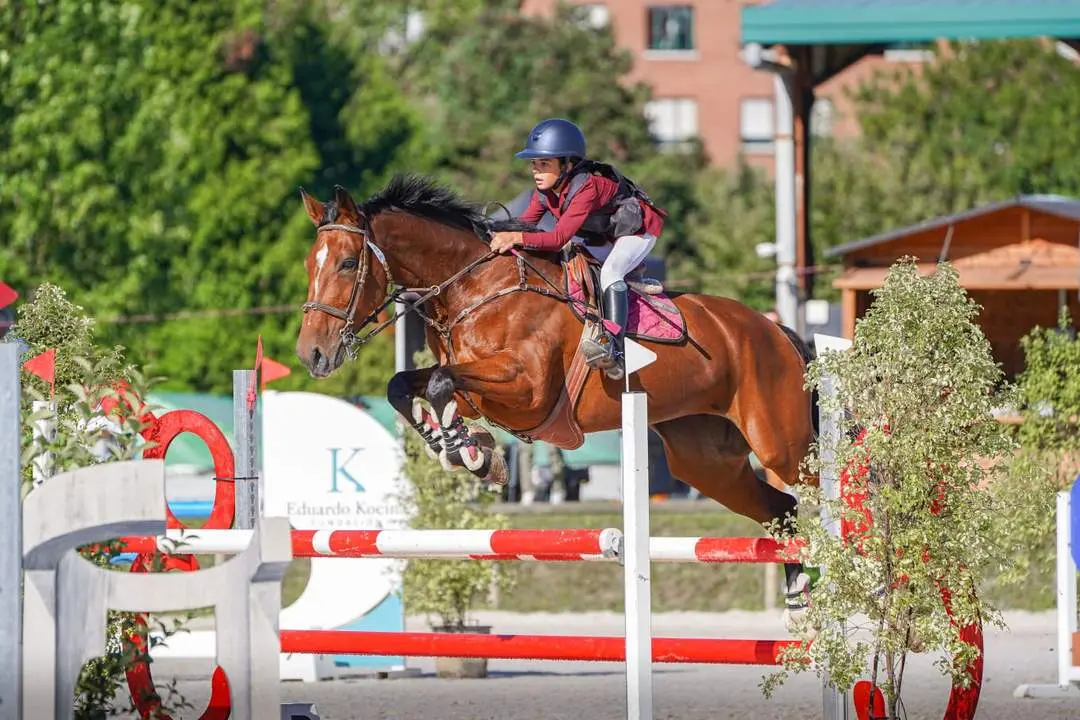 Ximena Gutierrez durante una prueba en el Campeonato de Castilla y león de Saltos