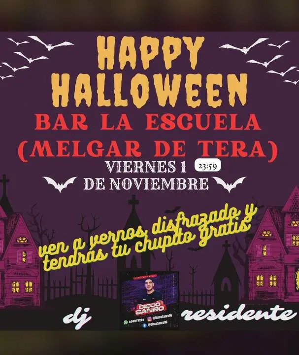 cartel fiesta Halloween en Melgar de Tera