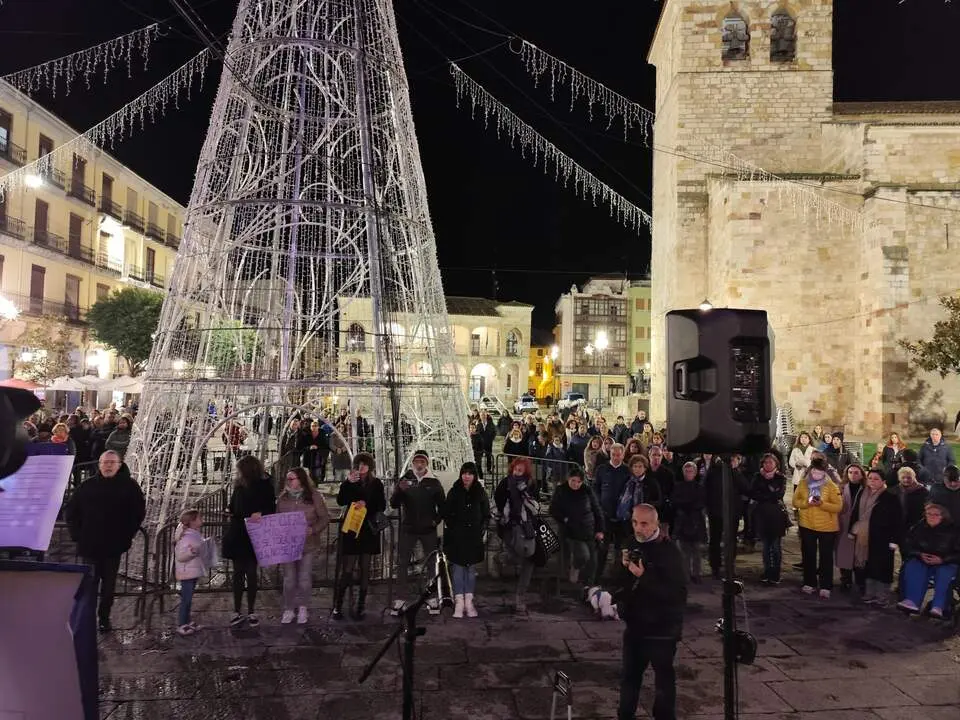 Homenaje a las víctimas de violencia de género en la Plaza mayor de Zamora