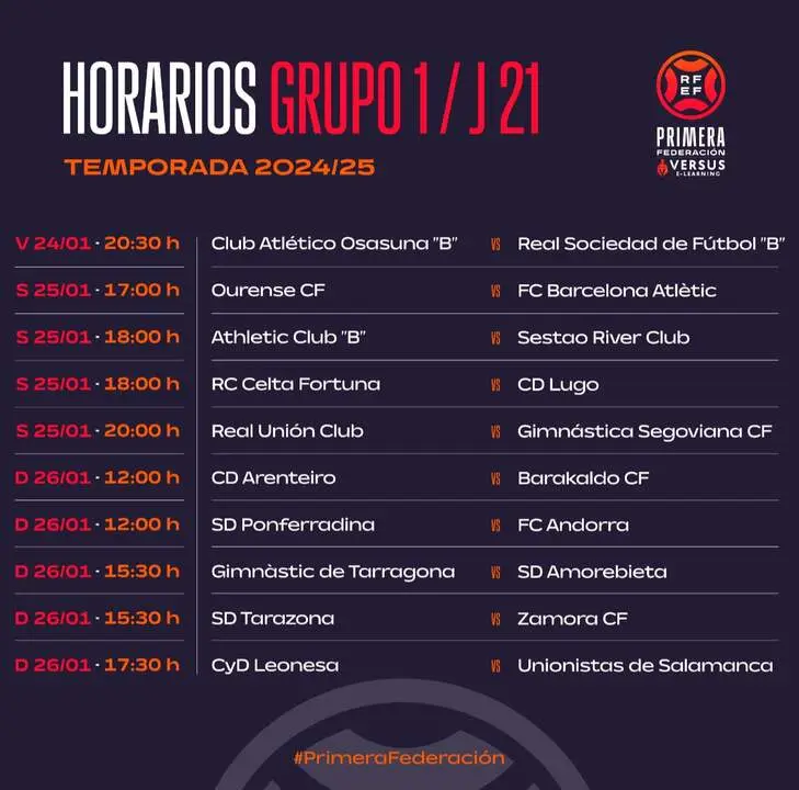 Horarios Zamora CF