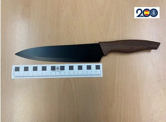 cuchillo con el que se produjo un robo en Zamora