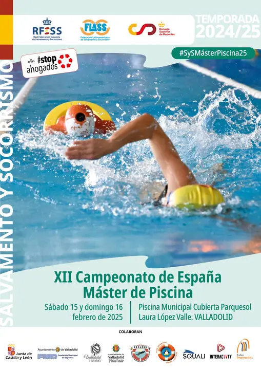 2025-02-13 IMAGEN I Cartel XII Cto de España Máster Piscina Salvamento y Socorrismo