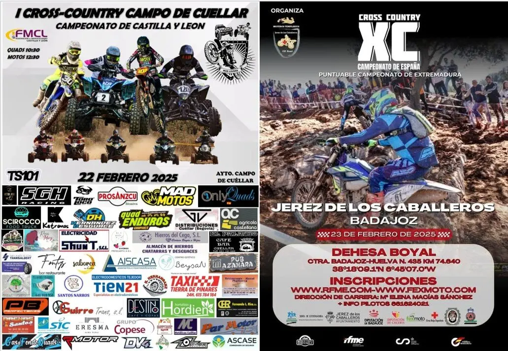 Agenda deportiva motociclista de fin de semana