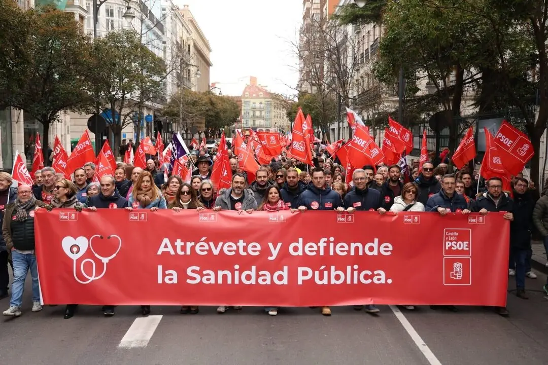 el PSOE de Zamora se ha unido a la manifestación convocada en Valladolid por la sanidad