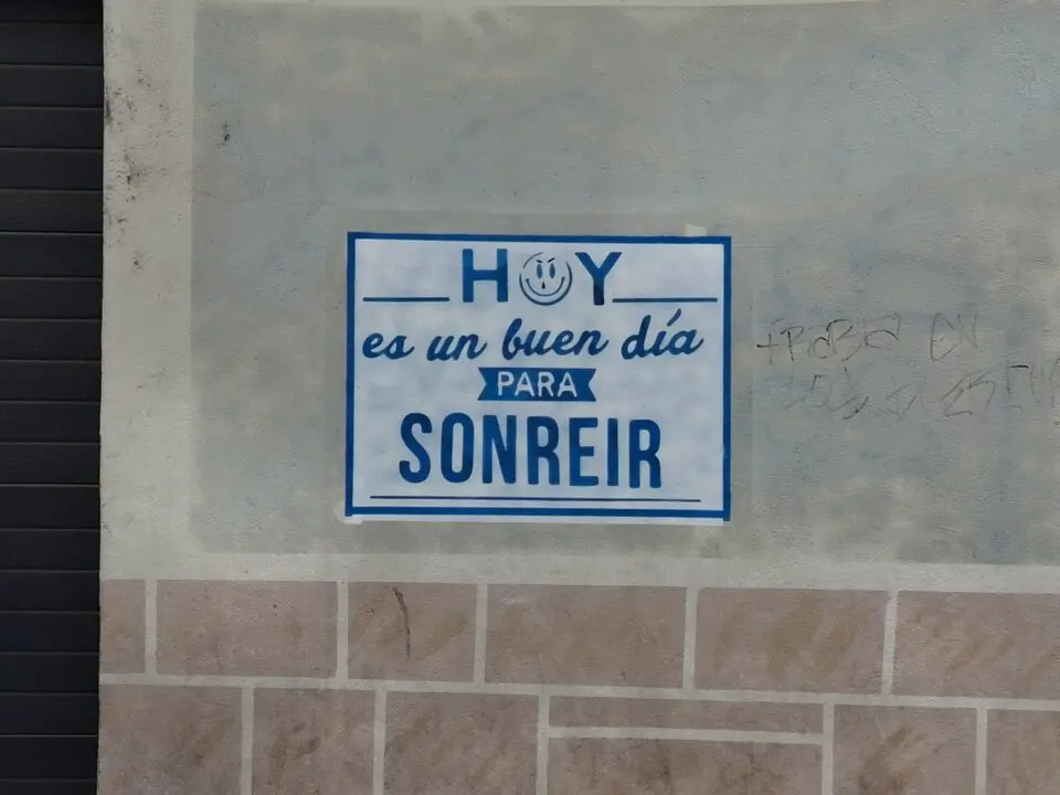 mensaje positivo en una calle de Zamora