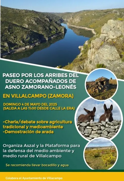 Cartel ruta con burros