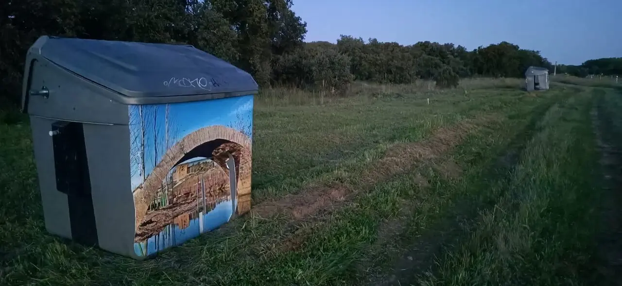 Izquierda Unida, contenedores decorados. Benavente